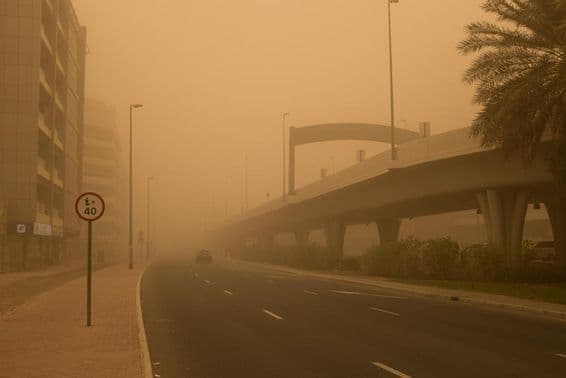 Туман в Дубае.