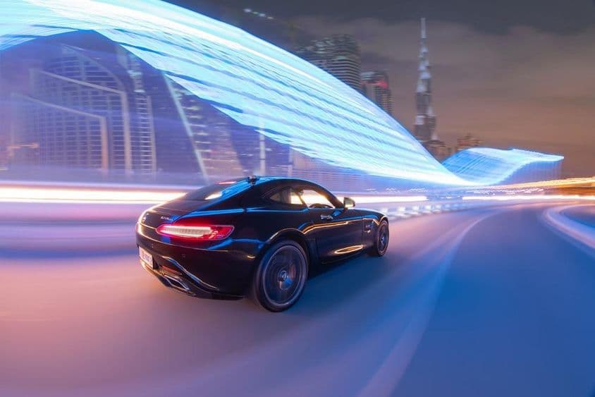 Изображение задней части автомобиля Audi R8.