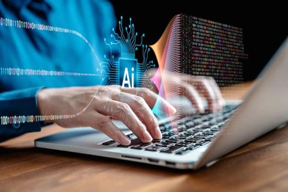 Ученый работает с машинным обучением и искусственным интеллектом, ИИ.