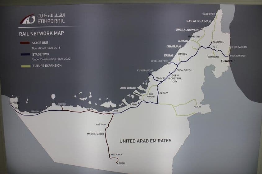 Карта Etihad Rail.