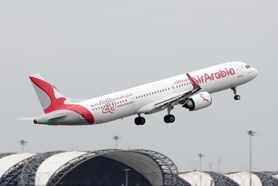 Air Arabia. Airbus A 321 neo взлетает в Бангкоке.