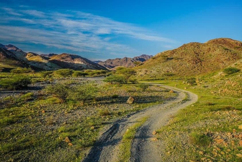 Зеленые горы в Объединенных Арабских Эмиратах