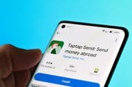 Приложение Taptap Send на смартфоне.