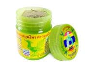 Зелёная баночка из тайского травяного ингалятора.