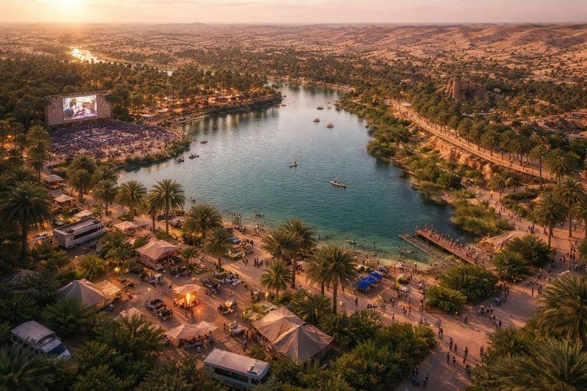 Панорама пустынного оазиса Аль-Лайян.