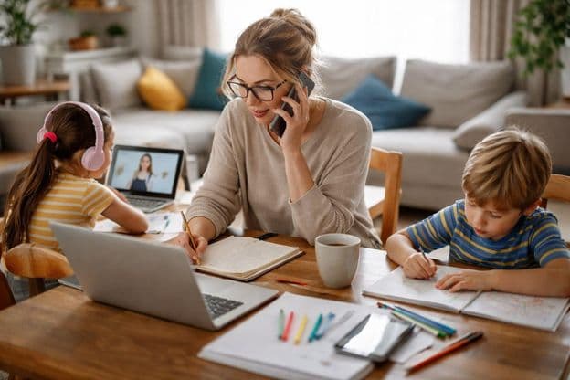 Работа из дома с детьми