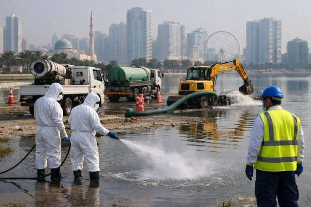 Операция по дезинфекции после дождя