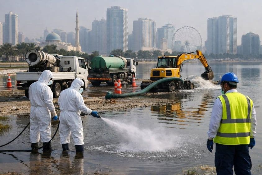Операция по дезинфекции после дождя