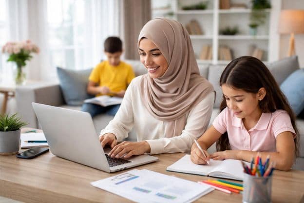 Удалённая работа на дому с семьёй вместе