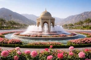 Вид на Фонтан с Розовой Водой в Калбе