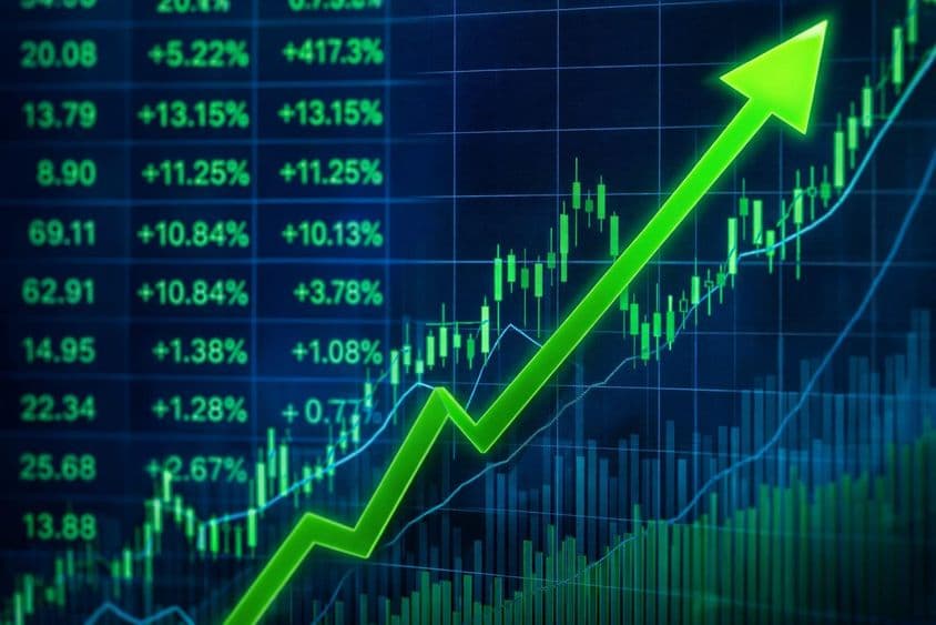 График растущего тренда фондового рынка