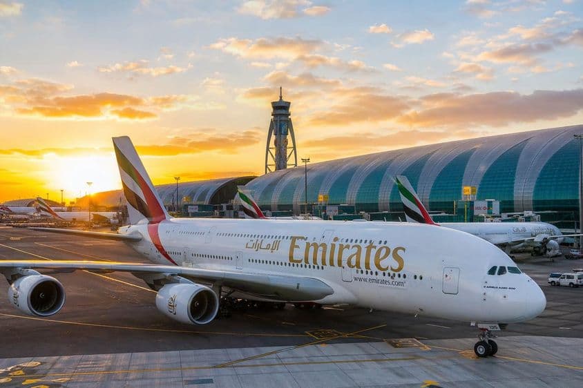 Аэропорт Дубая на закате